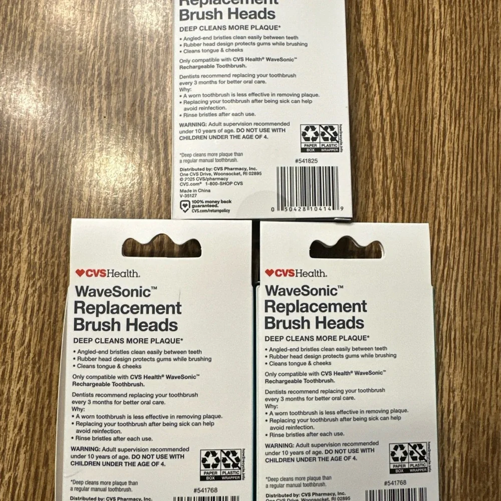 CVS Health WaveSonic Soft Replacement Refill Brush Heads, 3ct (Lot of 3)